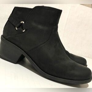 Teva Foxy Black Leather Ankle Boots